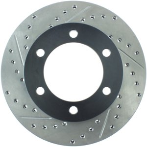 Toyota Tacoma Brake Rotor (1) - Front Right - Stoptech - Slotted & Drilled - Black - `95-`03