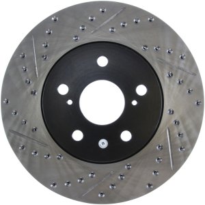 Toyota Sienna Brake Rotor (1) - Front Right - Stoptech - Drilled & Slotted Sport Rotor - Black - `04-`10