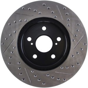 Toyota Sienna Brake Rotor (1) - Front Right - Stoptech - Drilled & Slotted Sport Rotor - Black - `04-`10