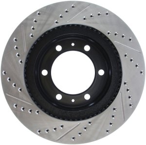 Toyota 4Runner Brake Rotor (1) - Front Left - Stoptech - Drilled & Slotted - Black - `03-`09