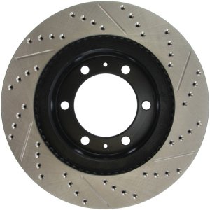 Toyota 4Runner Brake Rotors (1) - Front Right - Stoptech - Drilled/Slotted - Black - `03-`09