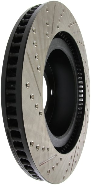 Toyota Sequoia Brake Rotor (1) - Front Left - Stoptech - Sport Drilled & Slotted, High Carbon - Black E-Coated - `08-`09