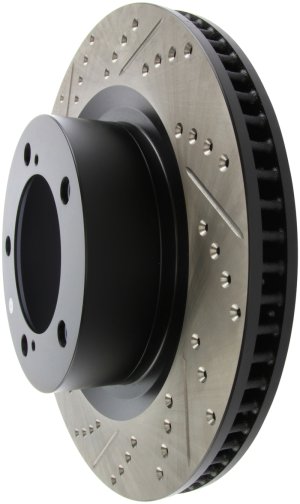 Toyota Land Cruiser Brake Rotor (1) - Front Right - Stoptech - Sport Drilled & Slotted - Black - `16-`19 Toyota Land Cruiser Brake Rotor (1) - Front Right - Stoptech - Sport Drilled & Slotted - Black - `16-`19