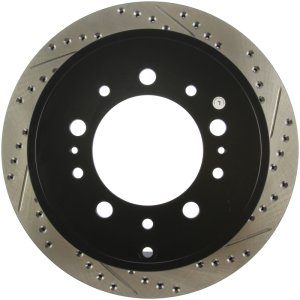 Toyota Land Cruiser Brake Rotors (1) - Rear Left - Stoptech - Drilled & Slotted Sport - Black - `08-`19 Toyota Land Cruiser Brake Rotors (1) - Rear Left - Stoptech - Drilled & Slotted Sport - Black - `08-`19