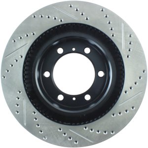 Toyota 4Runner Brake Rotor (1) - Front Right - Stoptech - Slotted & Drilled Sport Rotor - Black - `10-`20