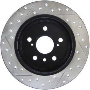 Toyota Avalon Brake Rotor (1) - Rear Left - Stoptech - Drilled/Slotted - Black - `13-`18