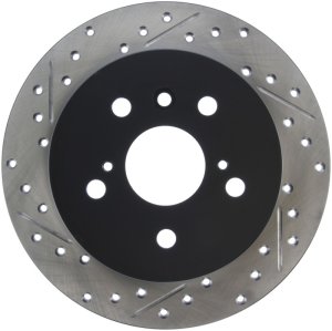 Toyota Camry Brake Rotor (1) - Rear Right - Stoptech - Drilled & Slotted Sport - Black - `12-`17