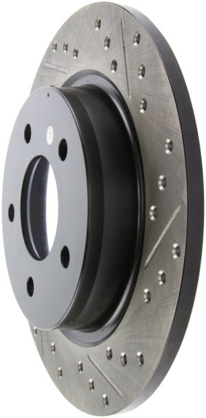 Mazda 3 Brake Rotor (1) - Rear Left - Stoptech - Slotted & Drilled - Black - `04-`13 Mazda 3 Brake Rotor (1) - Rear Left - Stoptech - Slotted & Drilled - Black - `04-`13