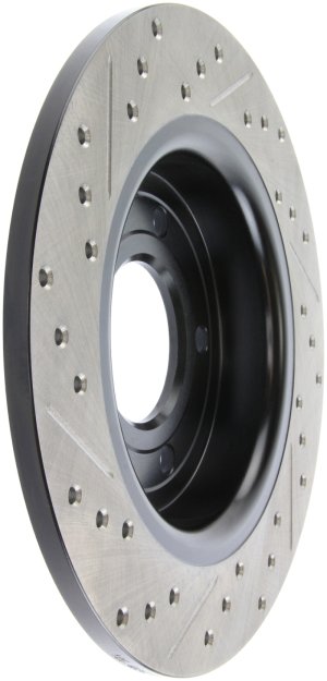 Mazda 3 Brake Rotor (1) - Rear Left - Stoptech - Slotted & Drilled - Black - `04-`13