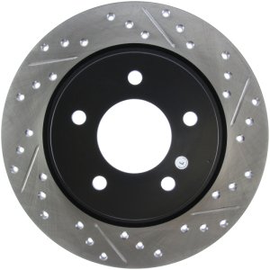 Mazda 3 Sport Brake Rotor (1) - Rear Left - Stoptech - Slotted & Drilled - Black - `12-`13