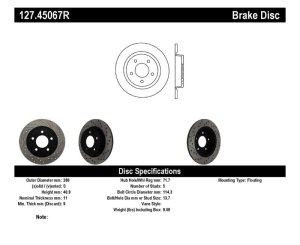 Mazda 3 Sport Brake Rotor (1) - Rear Right - Stoptech - Drilled & Slotted - Black - `12-`13