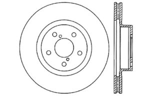 Subaru Legacy Brake Rotor (1) - Front Right - Stoptech - Slotted & Drilled, E-Coated - Black - `90-`05