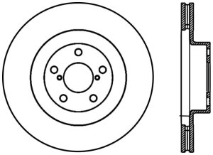 Subaru Baja Brake Rotor (1) - Front Left - Stoptech - Slotted & Drilled - Black E-Coated - `03-`06