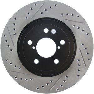 Toyota GR86 Brake Rotor (2) - Front Right - Stoptech - Slotted & Drilled Sport - Black - `17-`20