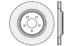 Ford Mustang Brake Rotor (1) - Front Right - Stoptech - Slotted & Drilled Sport - Black - `94-`04