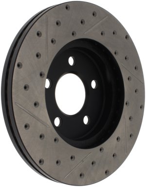 Lincoln Town Car Brake Rotor (1) - Front Right - Stoptech - Sport Drilled & Slotted - Black - `03-`11 Lincoln Town Car Brake Rotor (1) - Front Right - Stoptech - Sport Drilled & Slotted - Black - `03-`11