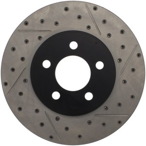 Lincoln Town Car Brake Rotor (1) - Front Right - Stoptech - Sport Drilled & Slotted - Black - `03-`11 Lincoln Town Car Brake Rotor (1) - Front Right - Stoptech - Sport Drilled & Slotted - Black - `03-`11