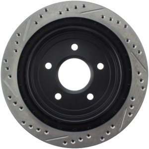 Cadillac XLR Brake Rotor (1) - Rear Left - Stoptech - Sport Drilled & Slotted - Black - `04-`09