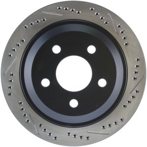 Pontiac Trans Am Brake Rotor(s) (1) - Rear Left - Stoptech - Slotted & Drilled - Black - `98-`02
