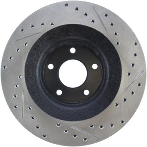 Chrysler 200 Brake Rotors (1) - Front Right - Stoptech - Slotted & Drilled - Black - `13-`14