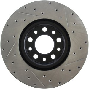 Chrysler 200 Brake Rotor (1) - Front Right - Stoptech - Slotted/Drilled - Black - `15-`17