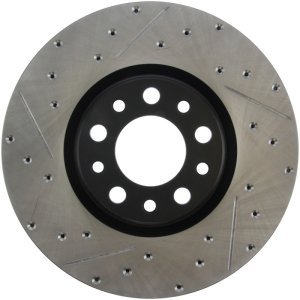 Chrysler 200 Brake Rotor (1) - Front Right - Stoptech - Slotted/Drilled - Black - `15-`17 Chrysler 200 Brake Rotor (1) - Front Right - Stoptech - Slotted/Drilled - Black - `15-`17