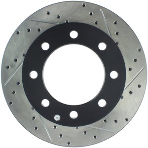 Ford F-250 Super Duty Brake Rotor (1) - Front Left - Stoptech - Slotted & Drilled Sport - Black - `05-`13 Ford F-250 Super Duty Brake Rotor (1) - Front Left - Stoptech - Slotted & Drilled Sport - Black - `05-`13