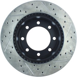 Ford F-250 Super Duty Brake Rotors (1) - Front Right - Stoptech - Slotted & Drilled Sport - Black - `05-`13