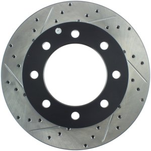Ford F-250 Super Duty Brake Rotors (1) - Front Right - Stoptech - Slotted & Drilled Sport - Black - `05-`13