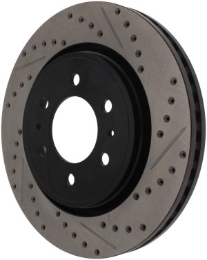 Lincoln Navigator Brake Rotors (1) - Front Left - Stoptech - Drilled & Slotted, E-Coated - Black - `07-`20