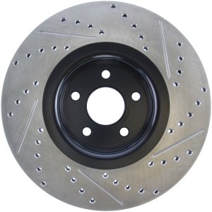 Lincoln MKC Brake Rotor (1) - Front Right - Stoptech - Slotted & Drilled - Black - `15-`19