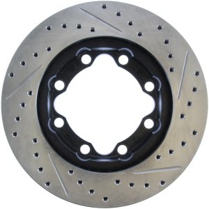 Chevrolet K3500 Brake Rotor (1) - Front Right - Stoptech - Slotted & Drilled Sport - Black - `92-`00
