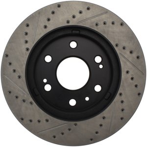 Chevrolet Avalanche Brake Rotor (1) - Front Left - Stoptech - Sport Drilled & Slotted - Black - `07-`13