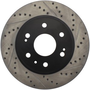 Chevrolet Cheyenne Brake Rotor (1) - Front Left - Stoptech - Sport Drilled & Slotted - Black - `10-`17