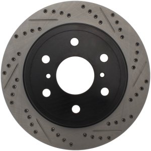 Chevrolet Cheyenne Brake Rotor (1) - Rear Right - Stoptech - Sport Drilled & Slotted - Black E-Coated - `10-`17