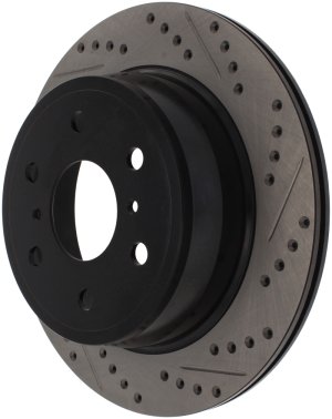 Chevrolet Cheyenne Brake Rotor (1) - Rear Right - Stoptech - Sport Drilled & Slotted - Black E-Coated - `10-`17