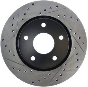 Ram C/V Brake Rotors (1) - Front Right - Stoptech - Drilled & Slotted - Black - `12-`15