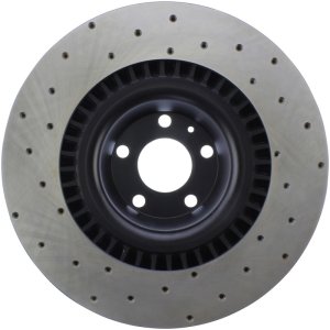 Audi A8 Quattro Brake Rotor (1) - Front Left - Stoptech - Drilled Sport - Black - `05-`10
