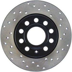 Volkswagen Golf Brake Rotors (2) - Rear Left - Stoptech - Drilled/Slotted Sport - Black - `10-`18
