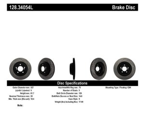 BMW M5 Brake Rotor (1) - Rear Left - Stoptech - Drilled - Black - `00-`03
