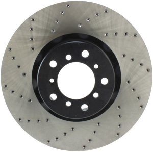 BMW M5 Brake Rotor (1) - Front Right - Stoptech - Drilled Sport - Black - `00-`03