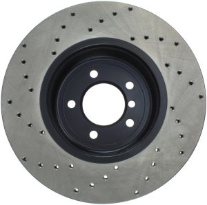 BMW 5 Series Brake Rotor (1) - Front Left - Stoptech - Drilled Sport - Black - `04-`05