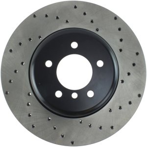 BMW 5 Series Brake Rotor (1) - Front Left - Stoptech - Drilled Sport - Black - `04-`05