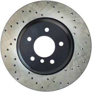 BMW 5 Series Brake Rotors (2) - Front + Rear - Stoptech - Drilled Sport - Black - `04-`05