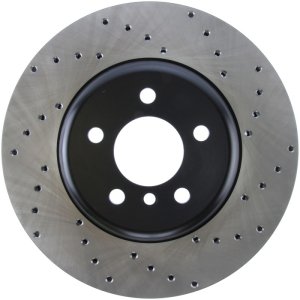 BMW 5 Series Brake Rotor (1) - Front Left - Stoptech - Drilled Sport - Black - `14-`17