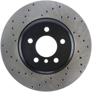 BMW 535i Brake Rotor (1) - Front Right - Stoptech - Drilled Sport - Black - `11-`17