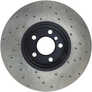BMW 535i Brake Rotors (2) - Front Right - Stoptech - Drilled Sport - Black E-Coated - `11-`13