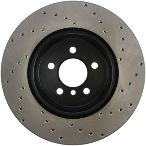 BMW 5 Series Brake Rotor (1) - Rear Right - Stoptech - Drilled Sport - Black - `11-`17