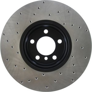 BMW 335i Brake Rotor (1) - Front Left - Stoptech - Sport Cryo Drilled - Black - `12-`15