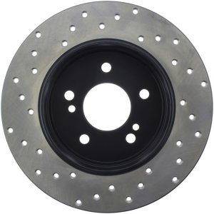 Mercedes-Benz C Class Brake Rotor (1) - Front Left, Rear Left - Stoptech - Drilled Sport - Black - `96-`00